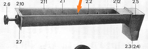 Шнек вторичной аспирации К 527, К 547 (мал цапфа левый): купить в Воронеже