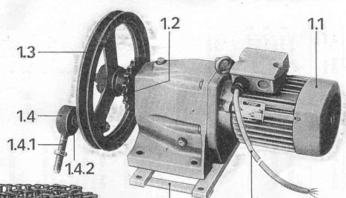 Мотор-редуктор со шкивом и звездочкой К 547 / К527: купить в Воронеже