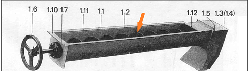 Шнек первичной аспирации К 527, К 547 (длинная цапфа, правый.): купить в Воронеже