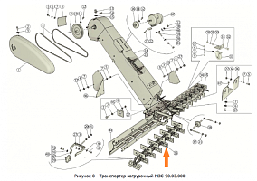 Цепь скребковая МЗС-90.03.600 (L=3,648 м, 16 скр.): купить в Воронеже