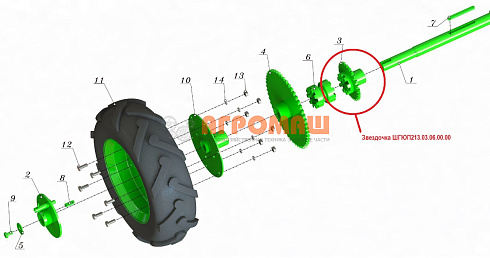Звездочка ШГЮП213.03.06.00.00 задний ход в сборе: купить в Воронеже